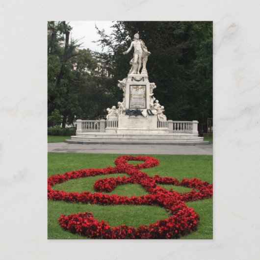 Mozart statue wien postkarte (Vorderseite)