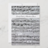 Mozart- und Perlen-Musik-Hochzeits-Einladung Einladung (Rückseite)