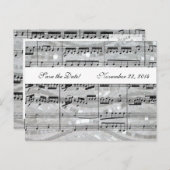 Mozart und Perlen Save the Date Ankündigungspostkarte (Vorne/Hinten)