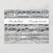 Mozart und Perlen Save the Date Ankündigungspostkarte (Vorderseite)