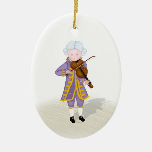 Mozart Violine Kind Wundermusik Keramik Ornament (Vorne)