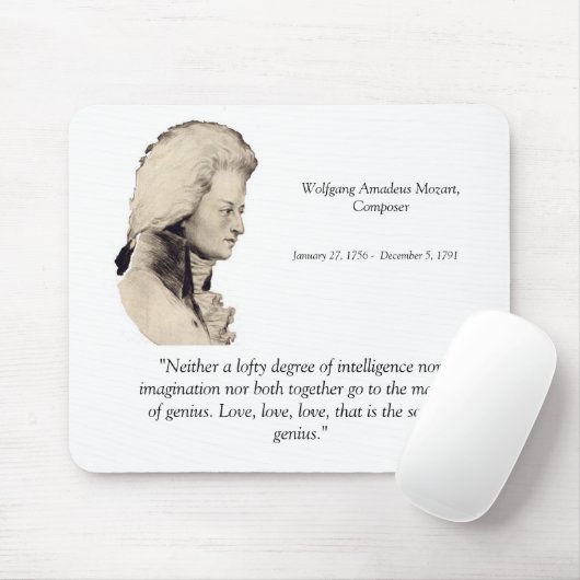 Mozart-ZitatMausunterlage Mousepad (Mit Mouse)