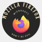 Mozilla Firefox-Design Runder Aufkleber (Vorderseite)