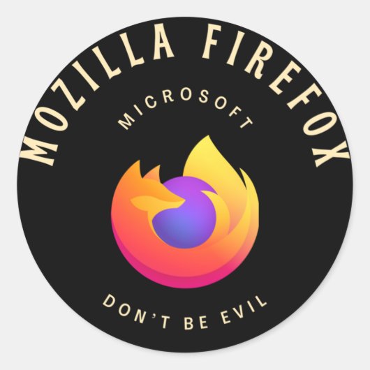 Mozilla Firefox-Design Runder Aufkleber (Vorderseite)