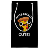 Mozza wirklich Niedlich Funny Pizza Pun Dark BG Kleine Geschenktüte (Vorderseite)