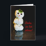Mozzarella Ball Snowman Spaß Feiertagskarte<br><div class="desc">Essen Kunst Spaß mit Käse! Dieser niedliche,  kleine Mozzarella-Kugel-Schneemann ist eine phantastische Kunst,  um Ihren Freunden eine niedliche Karte zu schicken. Ideal für Spaß,  eine Dinner-Einladung oder was auch immer Sie wollen - überarbeiten Sie den Text,  um sich selbst Anzug!</div>