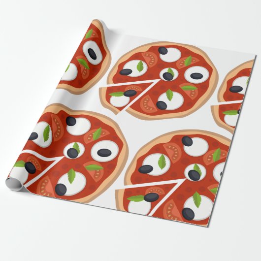Mozzarella Pizza Geschenkpapier (Ungerollt)
