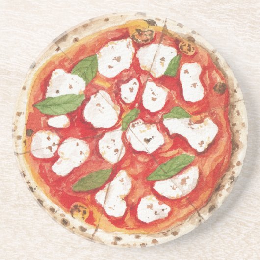 Mozzarella Pizza Getränkeuntersetzer (Vorne)
