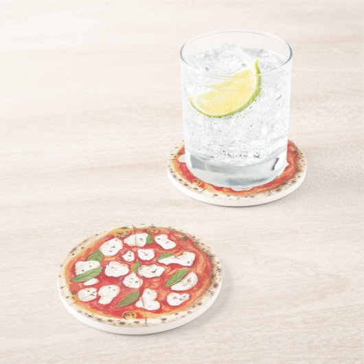 Mozzarella Pizza Getränkeuntersetzer (Seite)