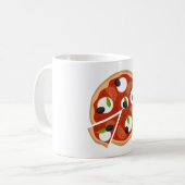Mozzarella-Pizza mit Tomate und Basilikum Kaffeetasse (Vorderseite Links)