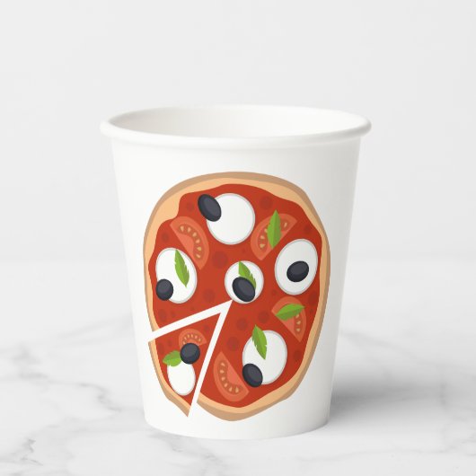 Mozzarella Pizza Pappbecher (Vorderseite)