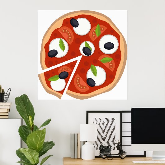 Mozzarella Pizza Poster (Heimbüro)