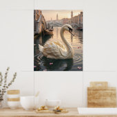 Mozzarella-Schwan-Lagune Poster (Küche)