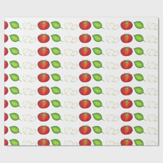 Mozzarella Tomato Basil Geschenkpapier (Flach)