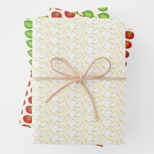 Mozzarella Tomato Basil Italienische Lebensmittelz Geschenkpapier Set (Beispiel)