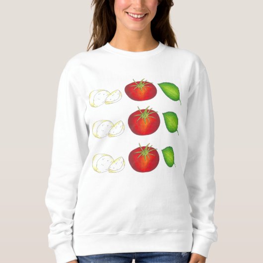 Mozzarella Tomato Basilika Italienische Küche Nonn Sweatshirt (Vorderseite)