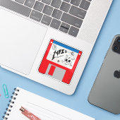 MP3 Music Retro Floppy Disk Aufkleber (Laptop mit iPhone)