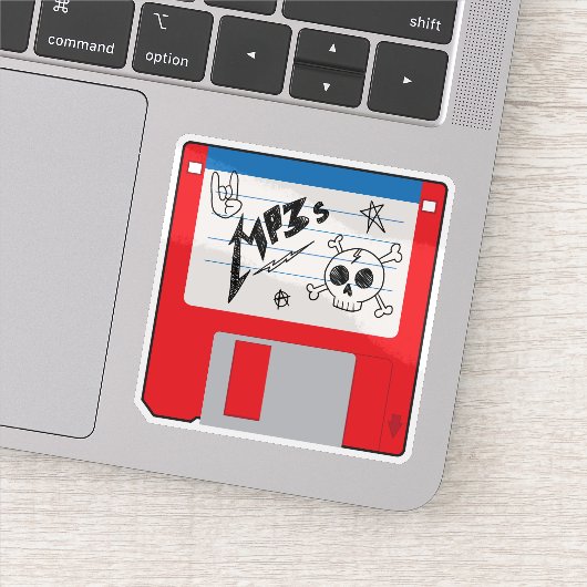 MP3-Musik Retro-Diskette Aufkleber (Detail)
