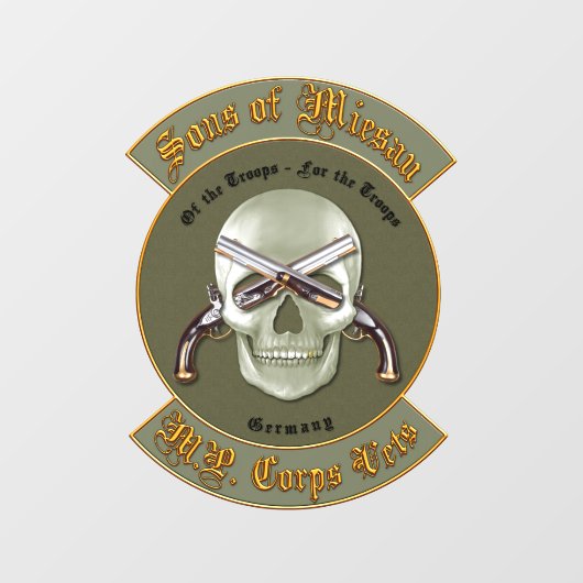 MP Corps Vets Fensterheber Fensteraufkleber (Blatt)