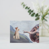 MP-God's Wire Fox Terrier (M) Postkarte (Stehend Vorderseite)