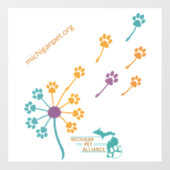 MPA Dandelion Paw Prints Fensterklammern Fensteraufkleber (Blatt)