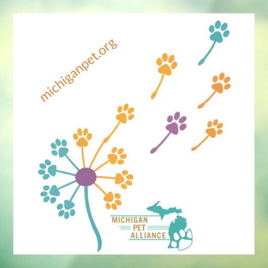 MPA Dandelion Paw Prints Fensterklammern Fensteraufkleber (Blatt 3)