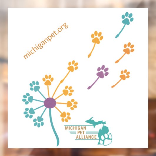 MPA Dandelion Paw Prints Fensterklammern Fensteraufkleber (Blatt 2)