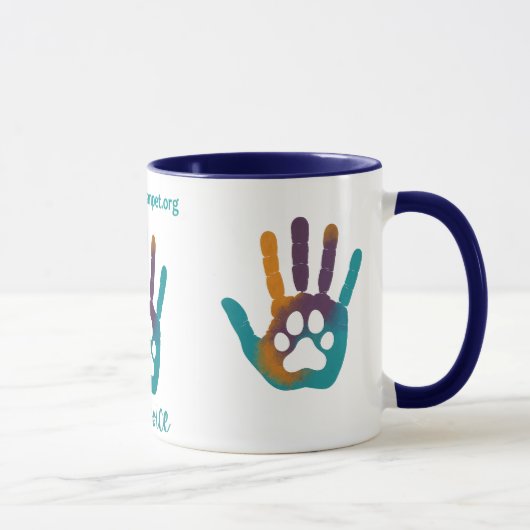MPA One Voice Paw Print in Hand Druck Kaffeetassen (Rechts)