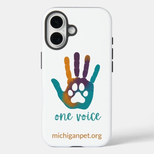 MPA One Voice Paw Print in Hand Print Phone Case (Rückseite)