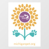 MPA Paw druckt Sonnenblumenklammern Fensteraufkleber (Blatt)