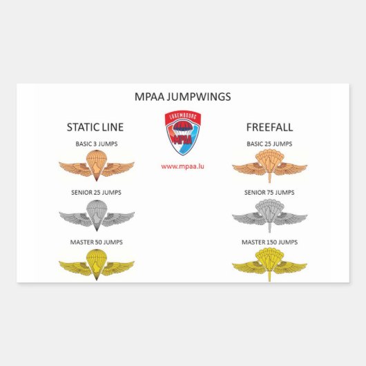 MPAA Jumpwings Rechteckiger Aufkleber (Vorderseite)