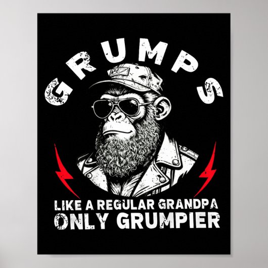 Mps Like A Regular Grandpa Only Mer Monkey (on Bac Poster (Vorne)