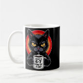 Mpy 6 7 Meme Cat Funny Gen Alpha Six Seven Cat Lov Kaffeetasse (Links)