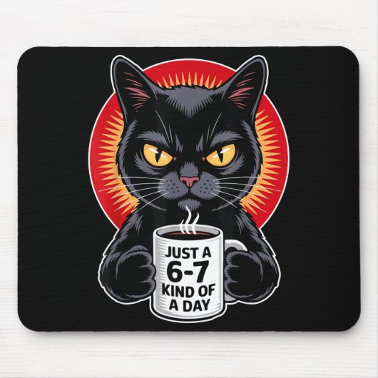 Mpy 6 7 Meme Cat Funny Gen Alpha Six Seven Cat Lov Mousepad (Vorne)