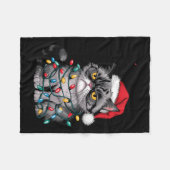 Mpy Christmas Cat Jolly Enough Funny Holiday Fleecedecke (Vorderseite (Horizontal))