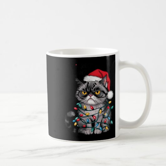 Mpy Christmas Cat Jolly Enough Funny Holiday Kaffeetasse (Rechts)