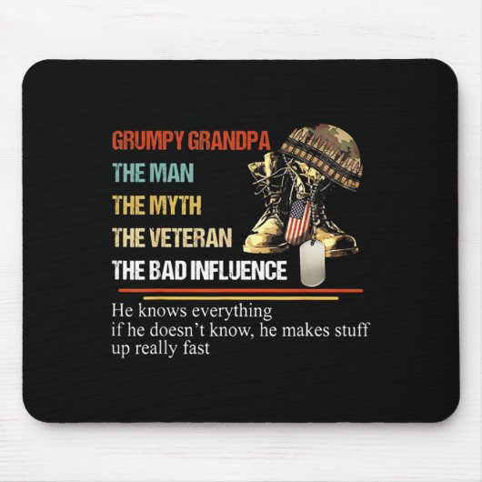 Mpy Grandpa The Man The Myth The Veteran Mousepad (Vorne)