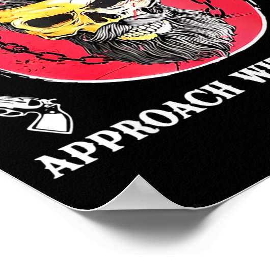 Mpy Old Approach With Caution Beard Skull Barber Poster (Ecke)