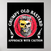 Mpy Old Approach With Caution Beard Skull Barber Poster (Vorne)