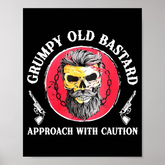 Mpy Old Approach With Caution Beard Skull Barber Poster (Vorne)