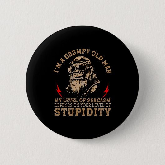 Mpy Old Man - My Level Of Sarcasm Funny Monkey (on Button (Vorderseite)