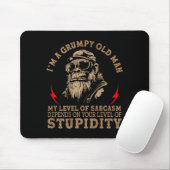 Mpy Old Man - My Level Of Sarcasm Funny Monkey (on Mousepad (Mit Mouse)