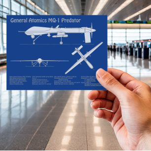 MQ-1 Predator UAV - Flugzeug-Blueprint ABD Postkarte