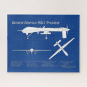 MQ-1 Predator UAV - Flugzeug-Blueprint ABD Puzzle (Horizontal)