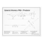 MQ-1 Predator UAV- Flugzeug-Blueprint BD Fotodruck (Vorne)