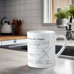 MQ-1 Predator UAV- Flugzeug-Blueprint BD Kaffeetasse