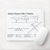 MQ-1 Predator UAV- Flugzeug-Blueprint BD Mousepad (Mit Mouse)