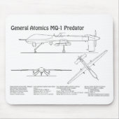 MQ-1 Predator UAV- Flugzeug-Blueprint BD Mousepad (Vorne)