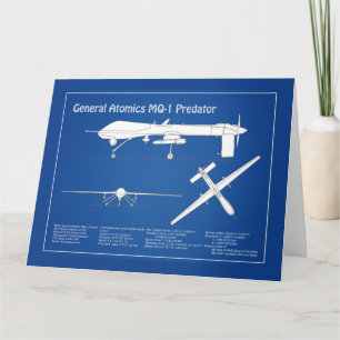 MQ-1 Predator UAV- Flugzeugblauplan ABD Dankeskarte