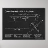 MQ-1 Predator UAV - Flugzeugkonzept für Paris PD Poster (Vorne)